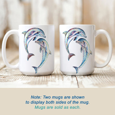 Happy Dolphins Watercolor Art Mug