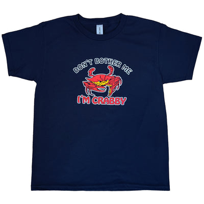 Don't Bother Me I'm Crabby Navy Youth T-Shirt