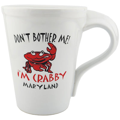 don't bother me i'm crabby plume handled mug