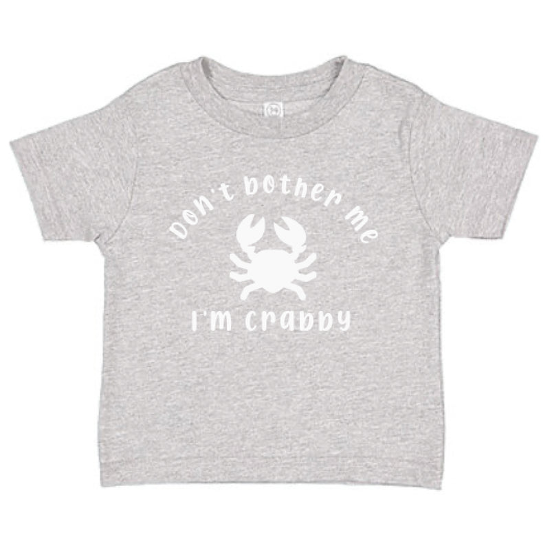 Gray t-shirt with white crab graphic and Don&