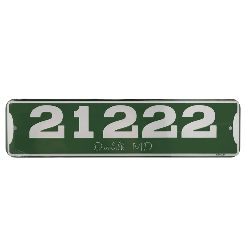 Zip Code & Town Aluminum Signs - 21222 Dundalk, MD