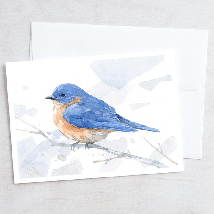 Eastern Bluebird Watercolor Art 5"x7" Notecard