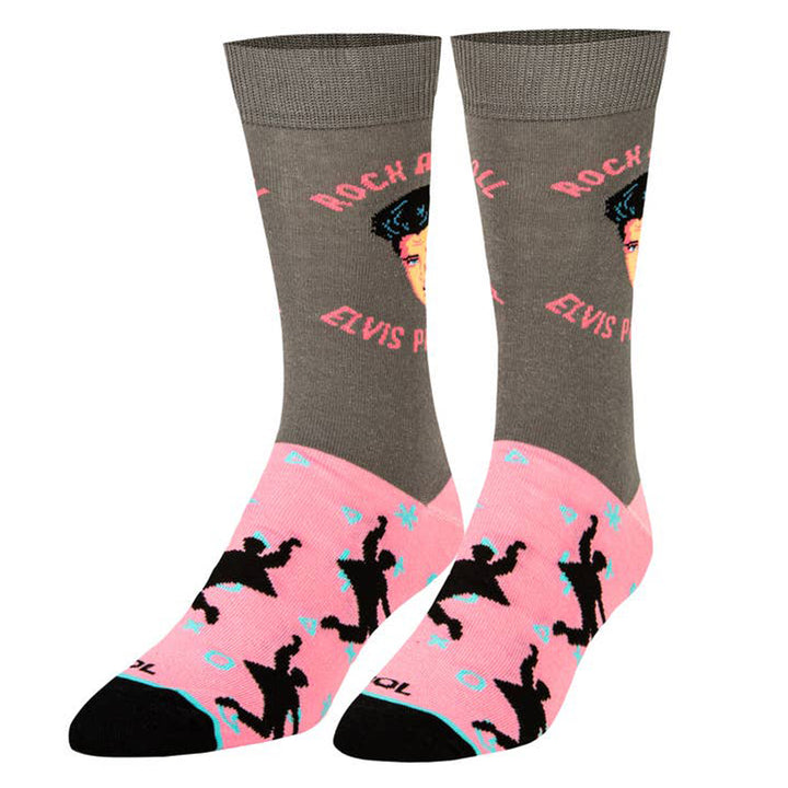 Elvis Rock and Roll Pink/Gray Socks
