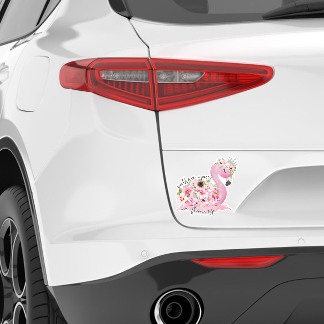 Embrace Your Inner Flamingo Die Cut Vinyl Sticker Scene