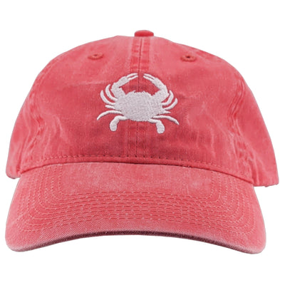 embroidered white crab hat melon color
