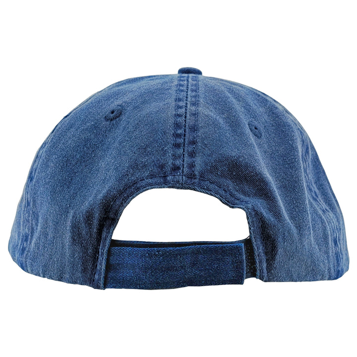 embroidered white crab hat navy color back
