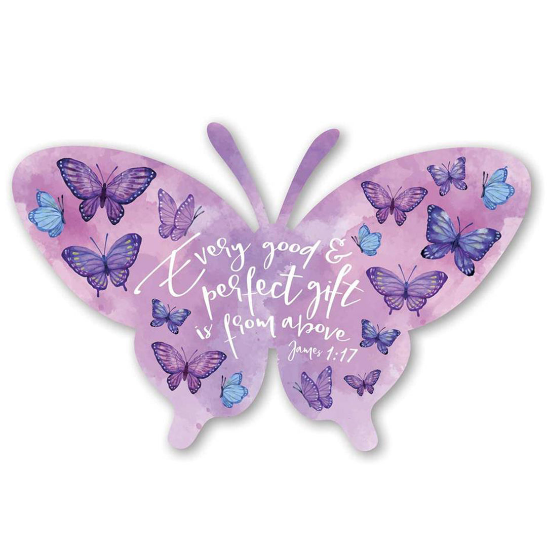 Every Good &amp; Perfect Gift Is From Above Butterfly Vinyl Sticker
