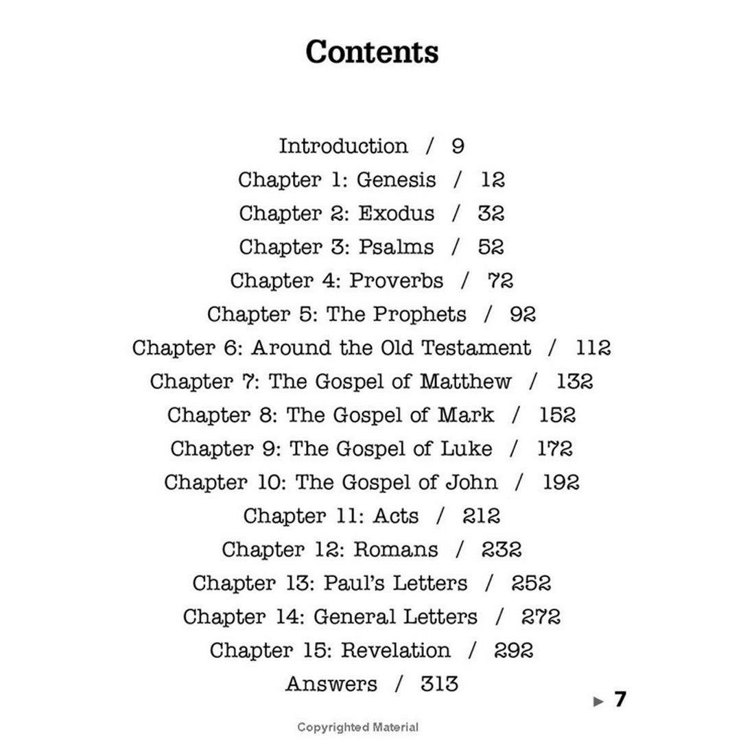 The Everything Large-Print Bible Word Search Book Volume II - Contents Page