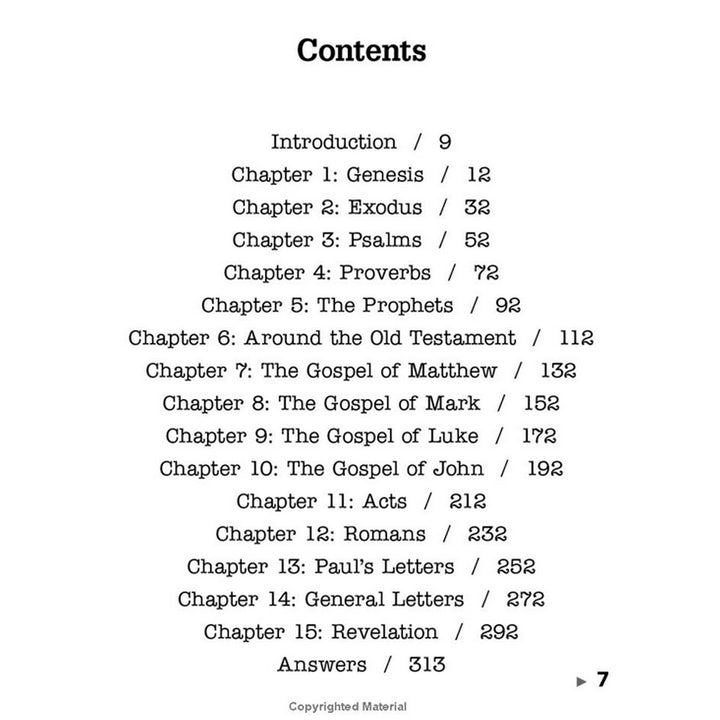 The Everything Large-Print Bible Word Search Book Volume II - Contents Page