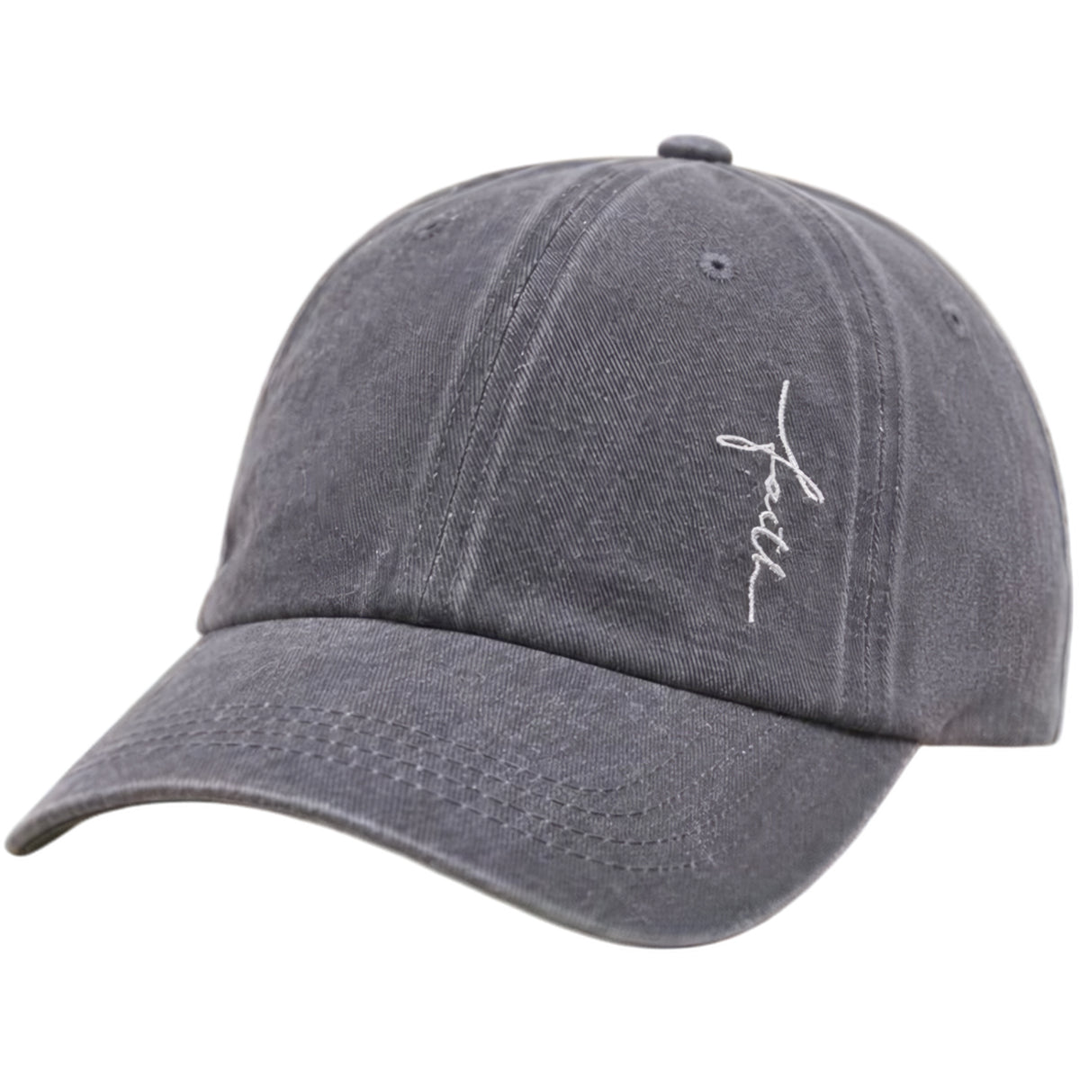 Faith Christian Themed Gray Baseball Hat.