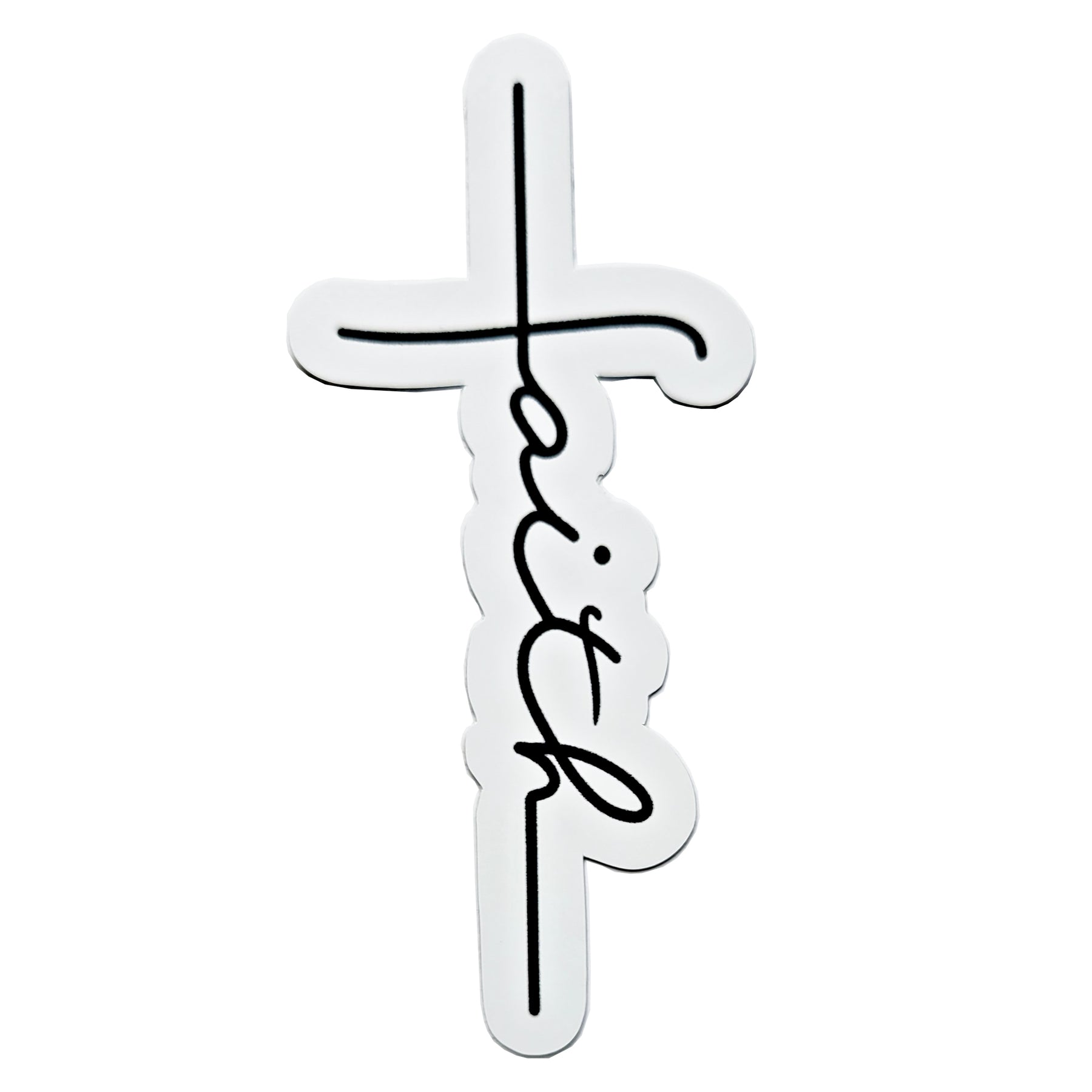 Script Style Cross Faith Script Cross Vinyl Sticker – The Maryland Store