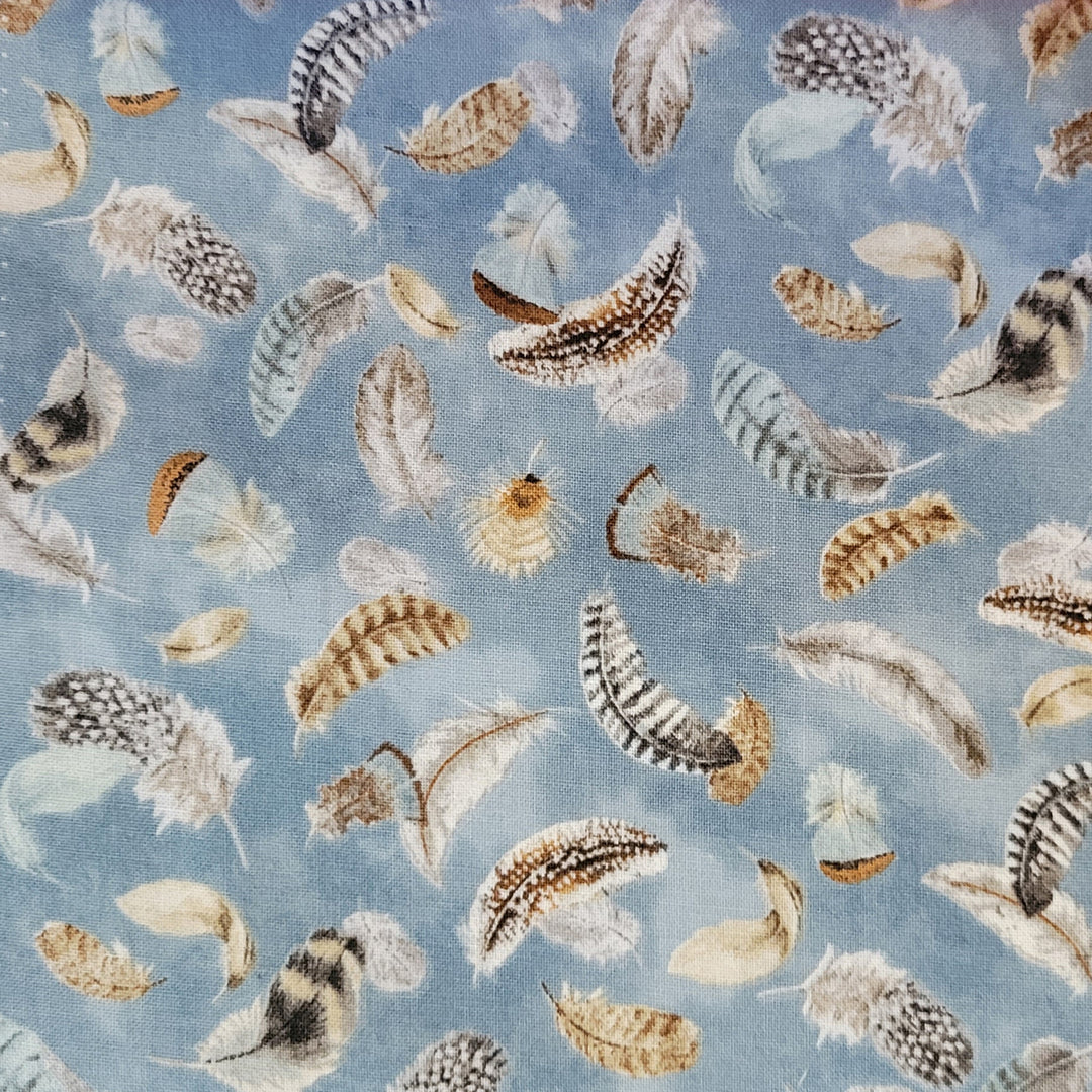 Feathers Blue Microwave Bowl Cozy Potholder Fabric Sample