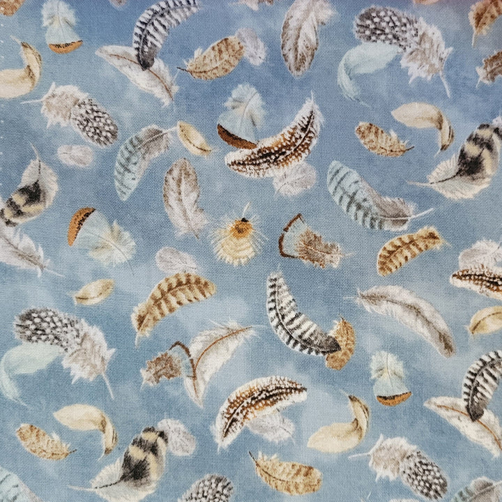 Feathers Blue Microwave Bowl Cozy Potholder Fabric Sample