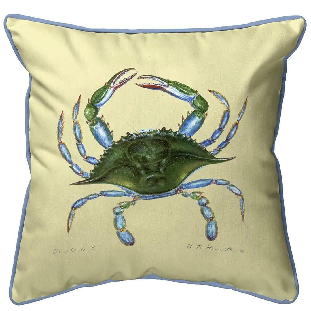 Female Blue Crab Corded Edge Pillow