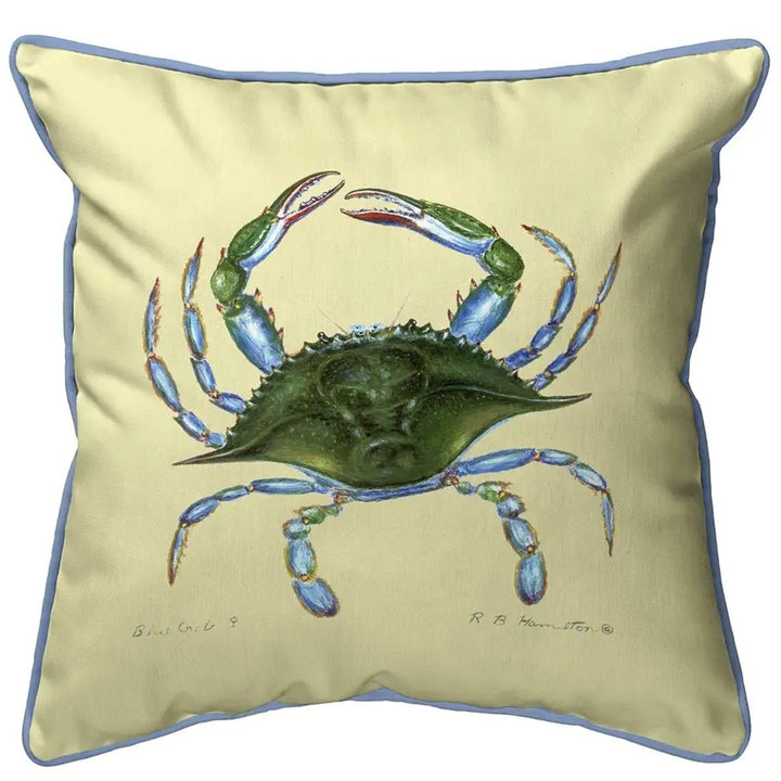 Female Blue Crab Corded Edge Pillow