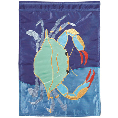 Female Blue Crab Applique Garden Flag