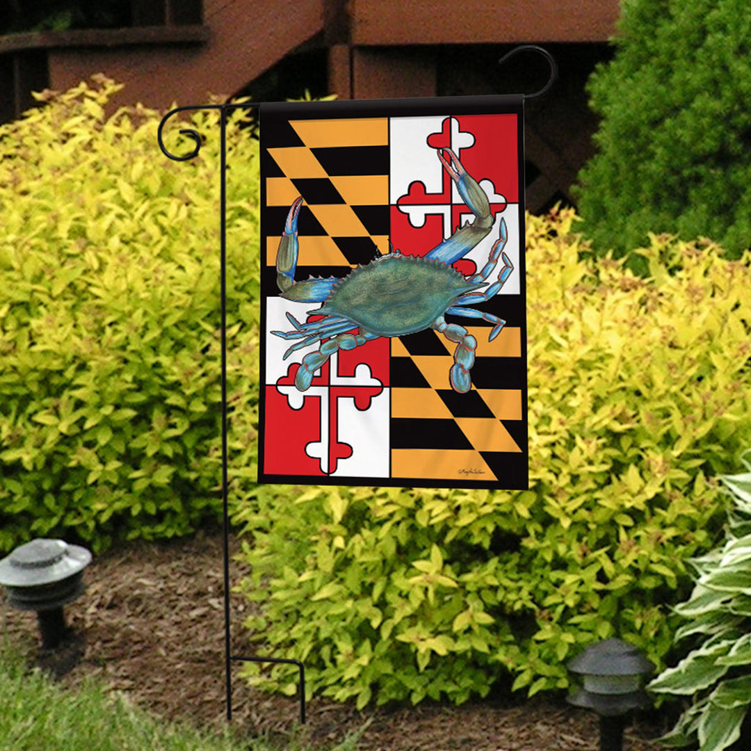 Maryland Flag with Natural Crab (Sleeve) Flag