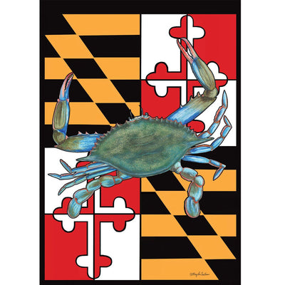 Maryland Flag with Natural Crab (Sleeve) Flag