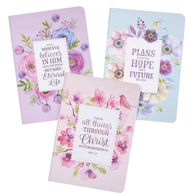Floral Inspirations Christian Notebooks Set of 3