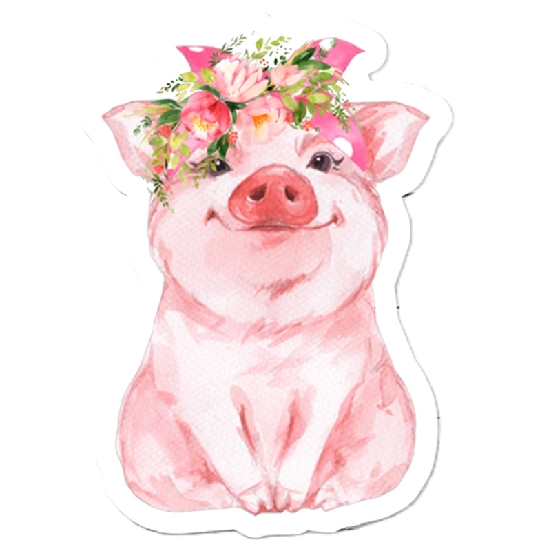 Floral Pig Vinyl Sticker