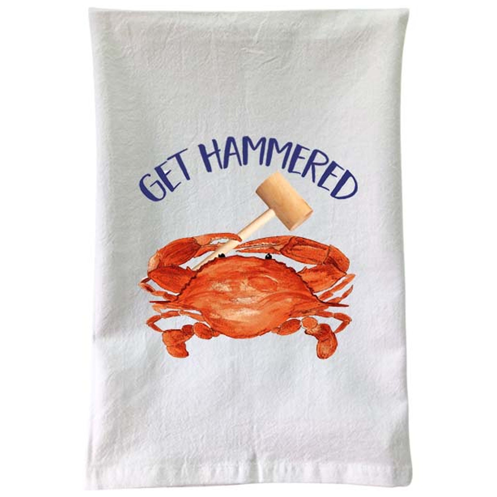Steamed Crab Get Hammered Kitchen Flour Sack Towel