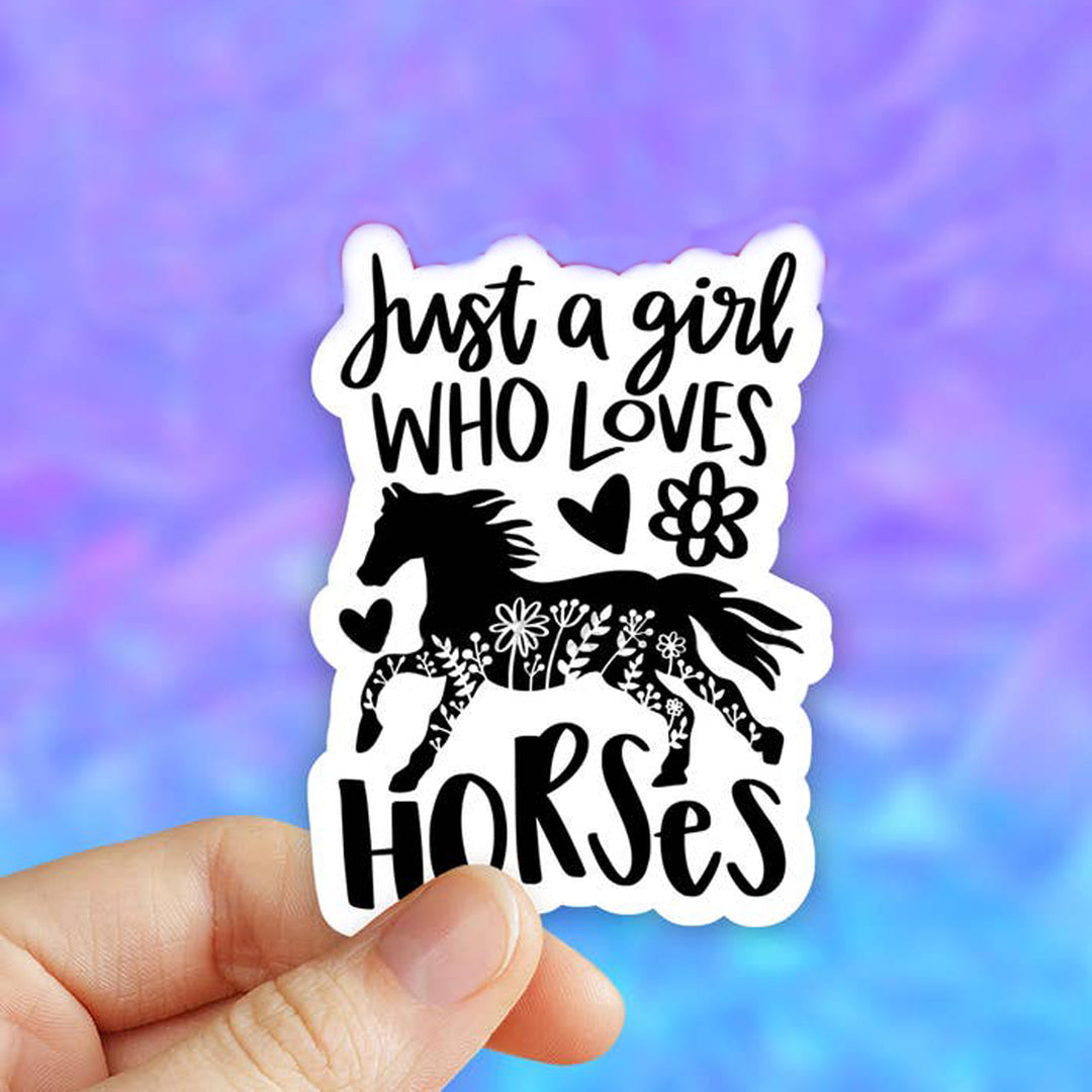 Just A Girl Who Loves Horses Vinyl Sticker (scene)