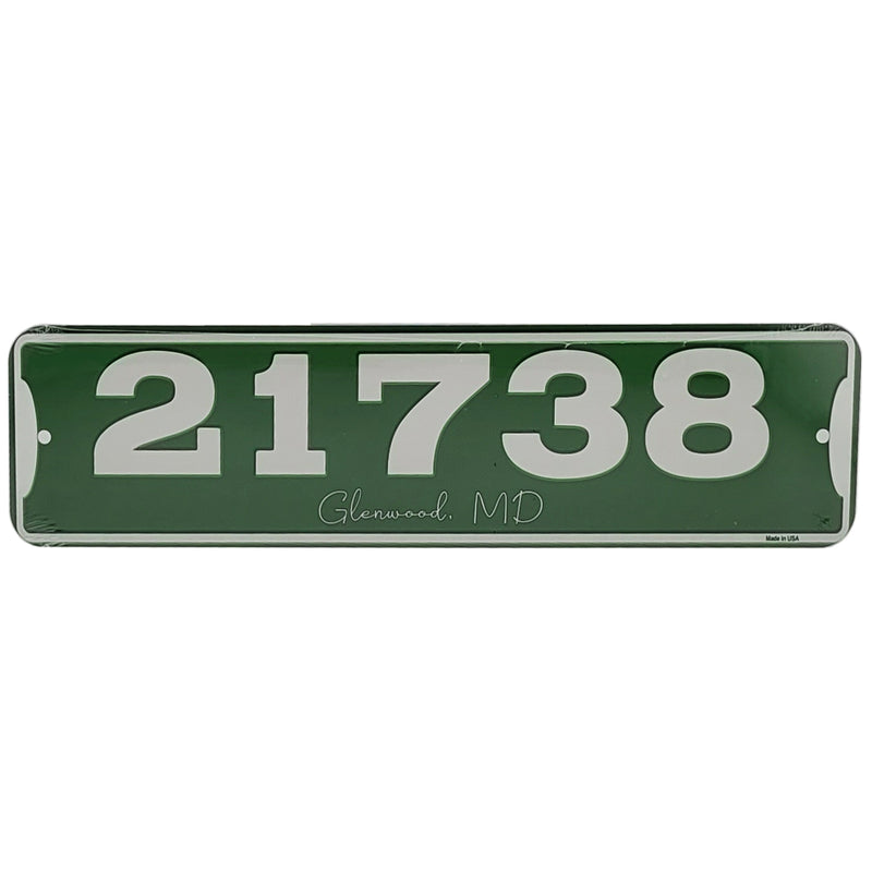 Zip Code & Town Aluminum Signs - 21738 Glenwood, MD