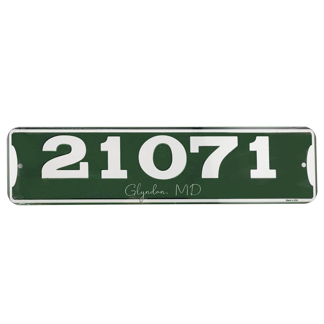 Zip Code &amp; Town Aluminum Signs - 21071 Glyndon, MD