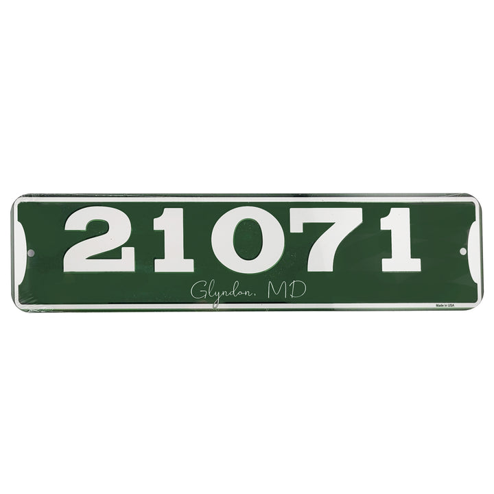 Zip Code &amp; Town Aluminum Signs - 21071 Glyndon, MD