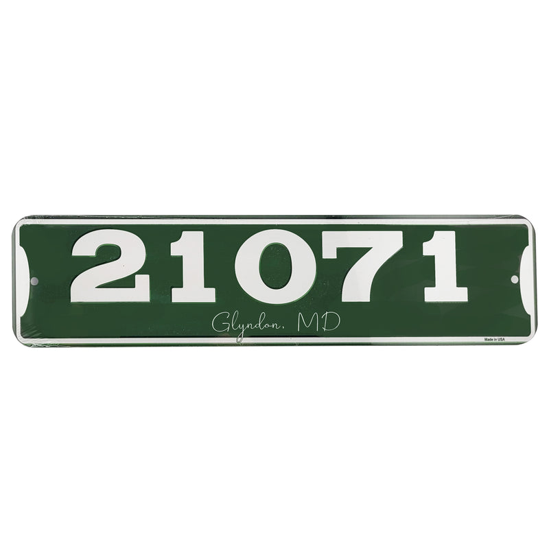 Zip Code & Town Aluminum Signs - 21071 Glyndon, MD