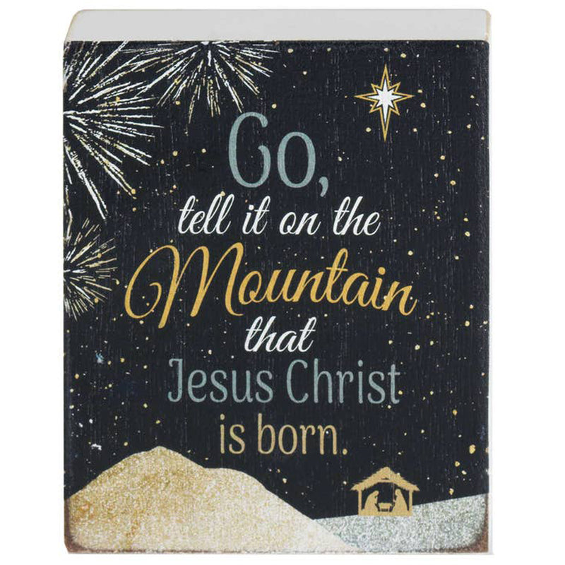 Go Tell It On The Mountain Tabletop Wood Block