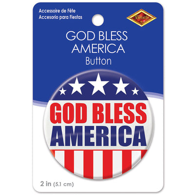 God Bless America 2 Inch Button Packaging