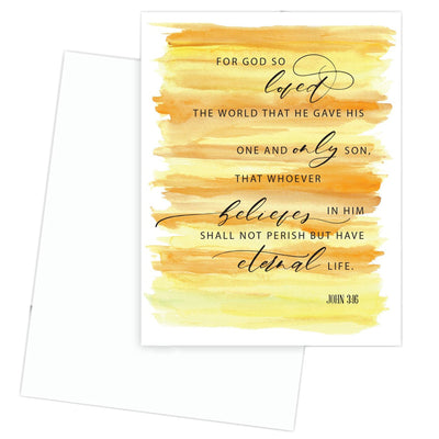 Bible Verse God So Loved The World Greeting Card