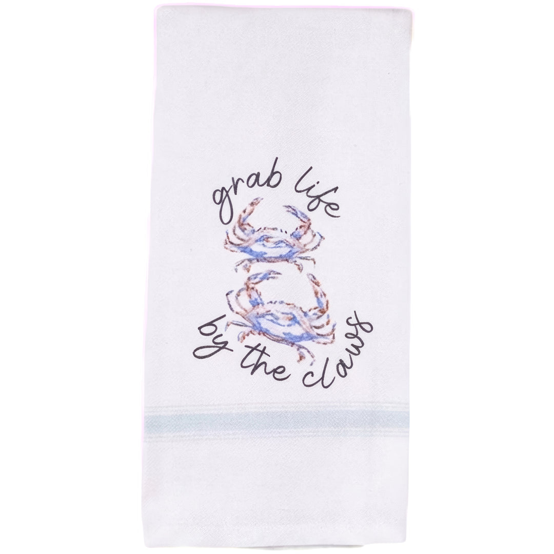 Grab Life By The Claws Crab Kitchen Towel