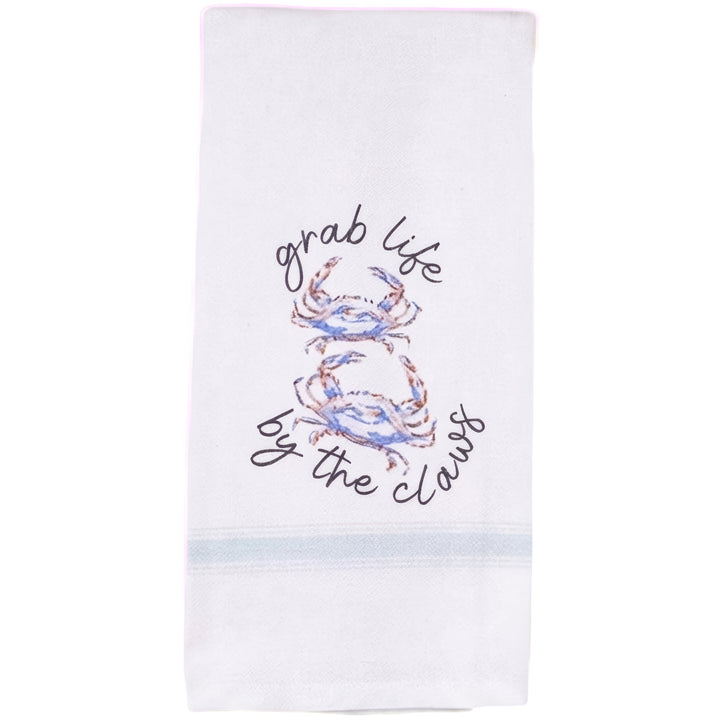 Grab Life By The Claws Crab Kitchen Towel