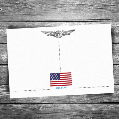 Postcard - Greetings From USA Flag Letters (back)