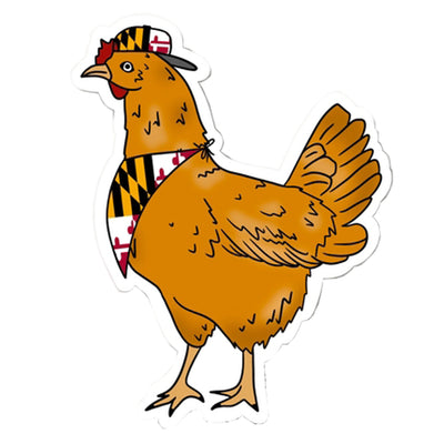Maryland Hipster Chicken Vinyl Sticker