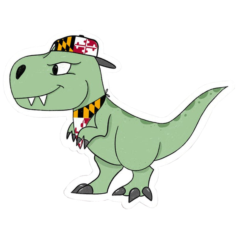 Maryland Hipster Dinosaur Vinyl Sticker