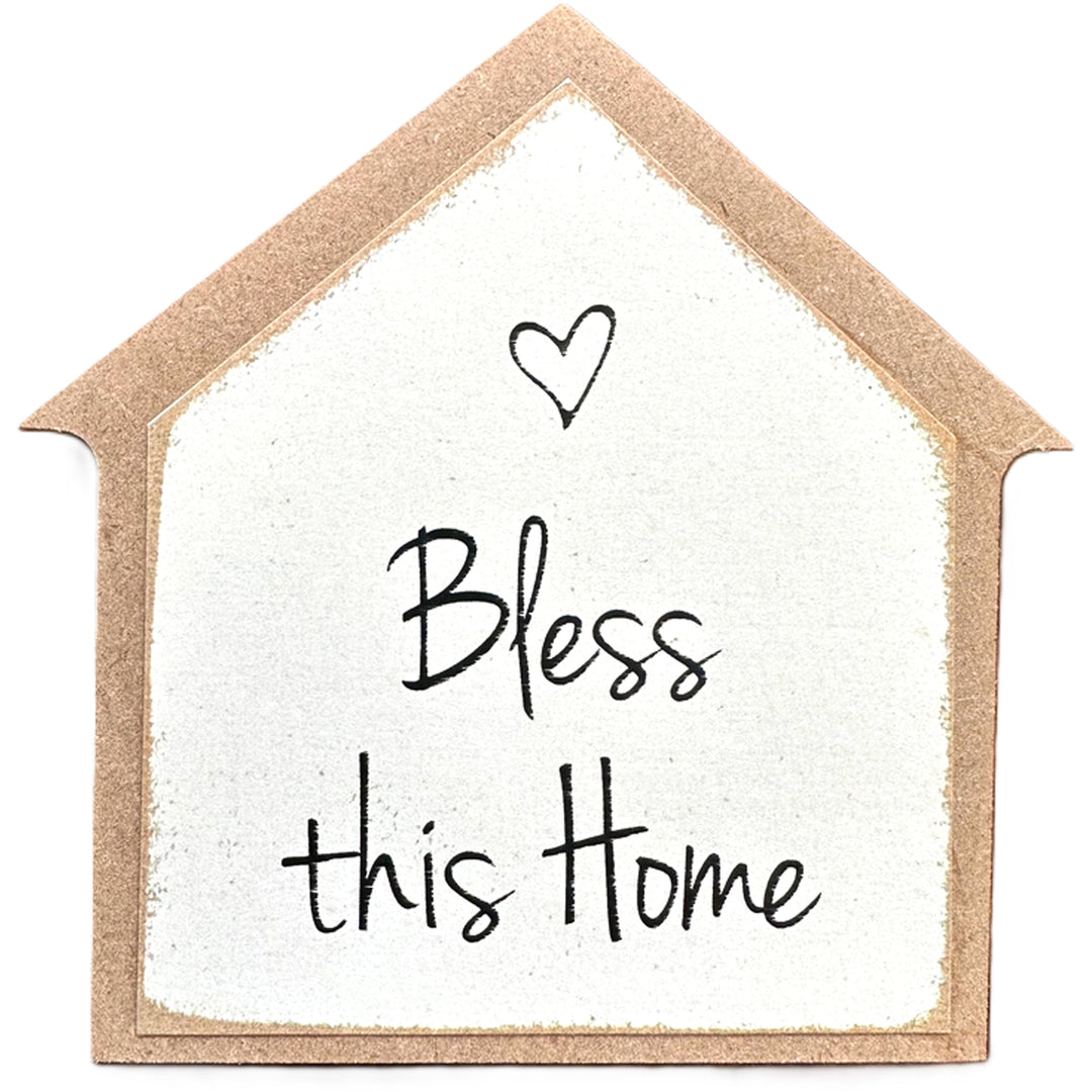 House Print Block Sign - Bless this Home