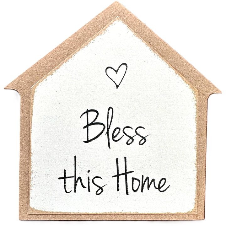 House Print Block Sign - Bless this Home