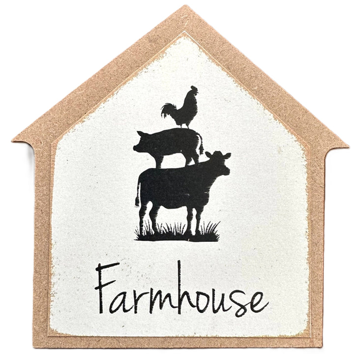 House Print Block Sign - Farmhouse Animals