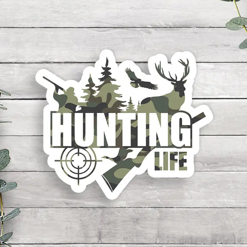 Hunting Life Camo Vinyl Sticker (scene)