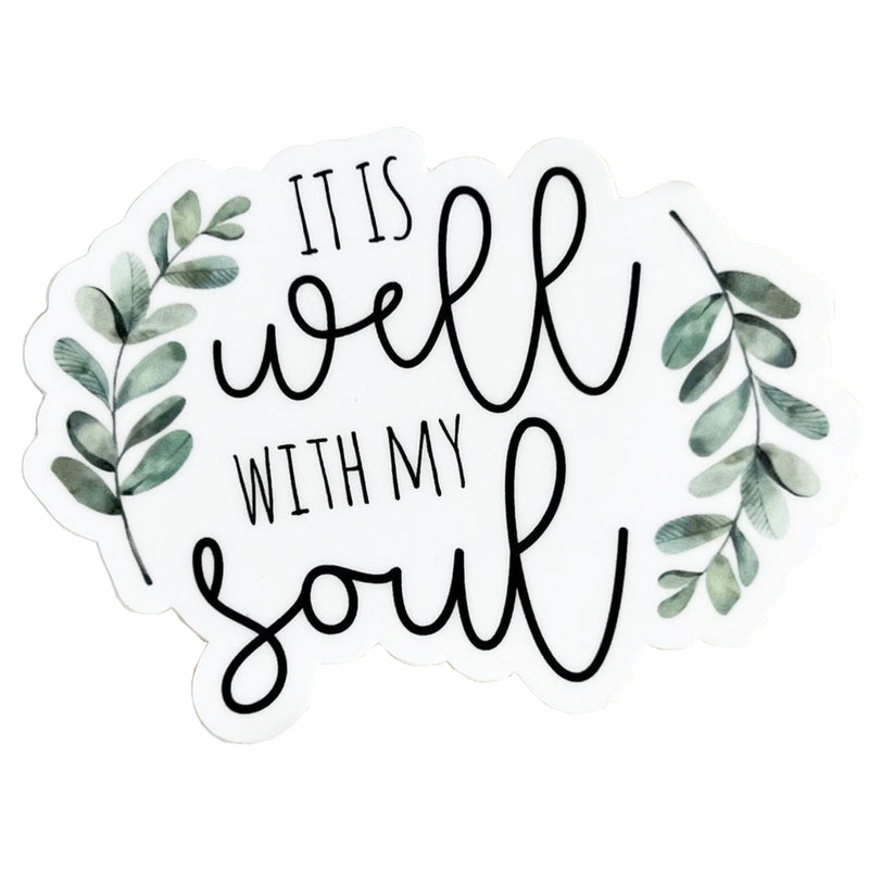It Is Well With My Soul Leaves Vinyl Sticker