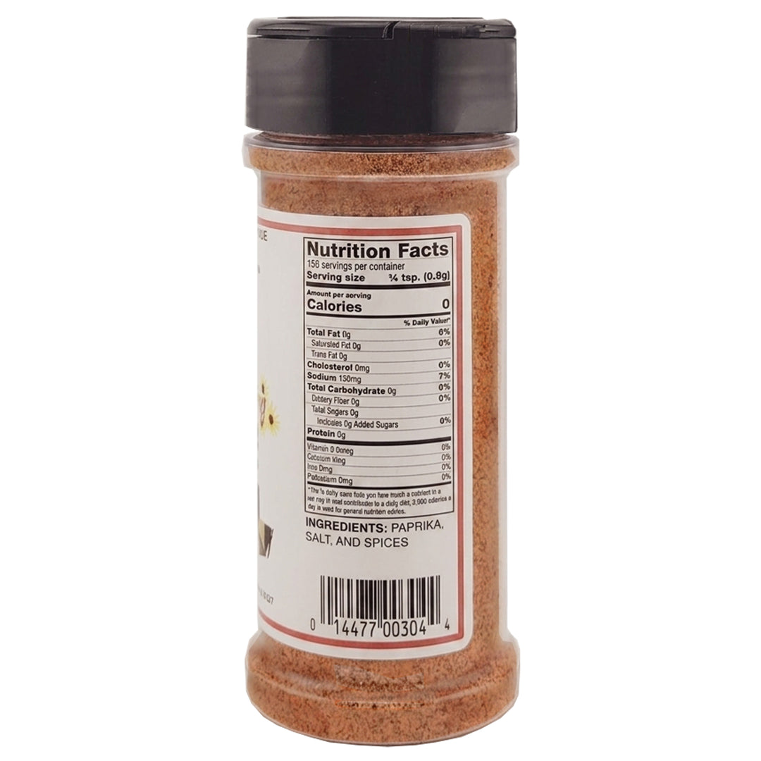 Nutrition information for a 4.5oz shaker bottle of J.O. Spice Maryland Seafood Seasoning.