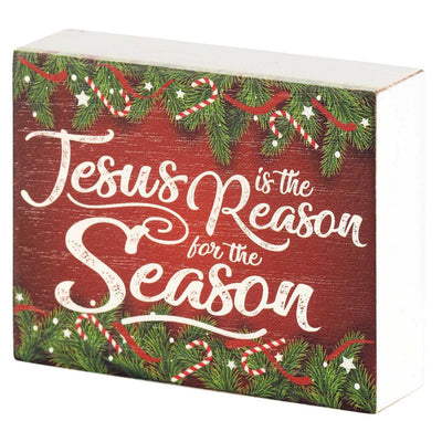 Jesus Is The Reason For The Season Tabletop Wood Block
