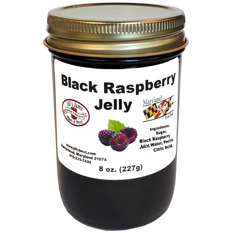 jills black raspberry jelly 8oz. jar