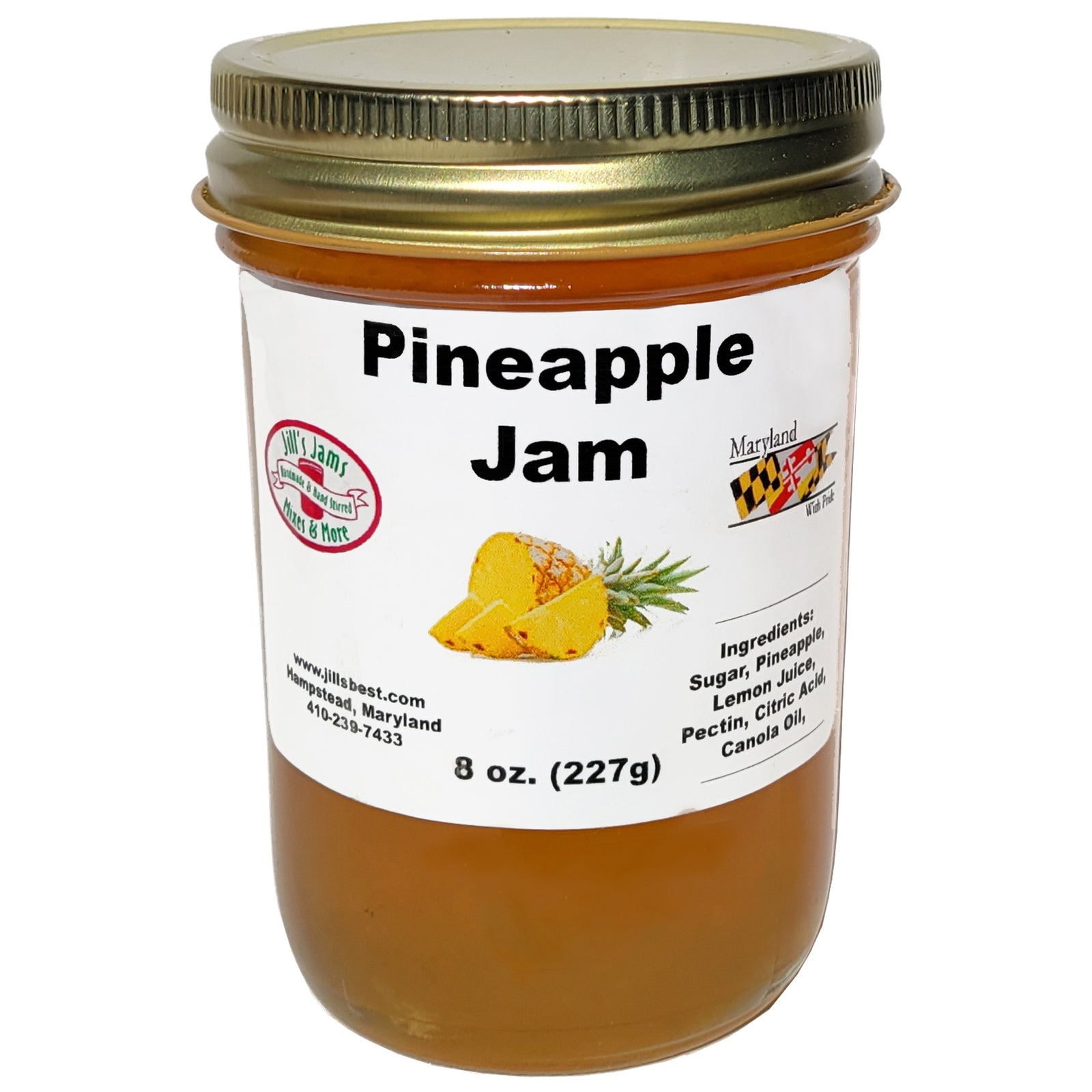 jill's pineapple jam 8oz. jar