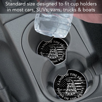 Land Of The Free Absorbent Stone Car Coaster