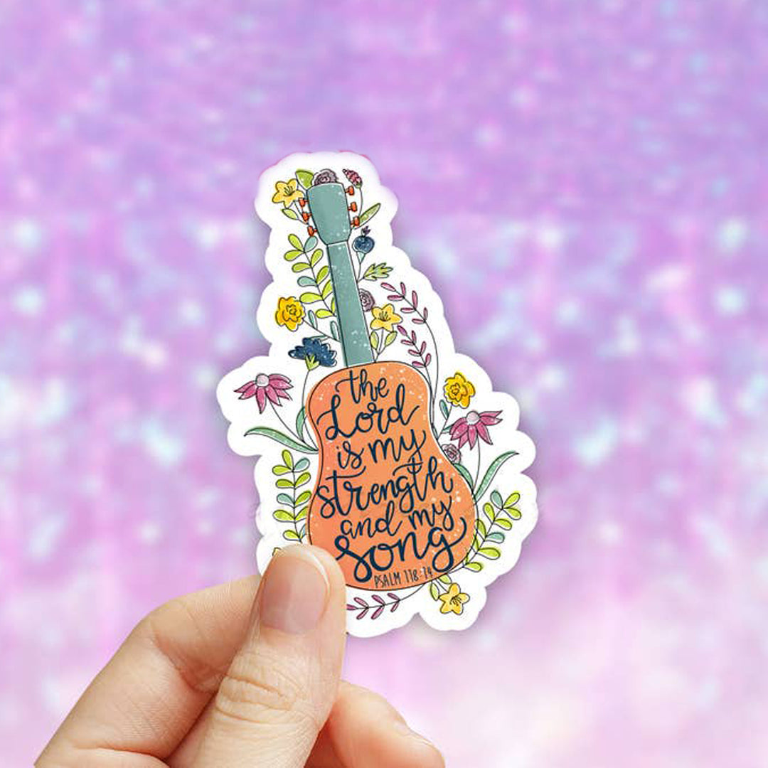 The Lord Is My Strength And My Song Vinyl Sticker (scene)