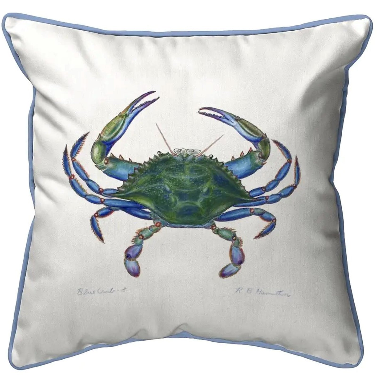 Male Blue Crab Corded Edge Pillow